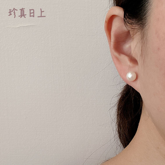 白雪球珍珠耳釘7.5-8mm 珍珠耳釘,pearl Earrings