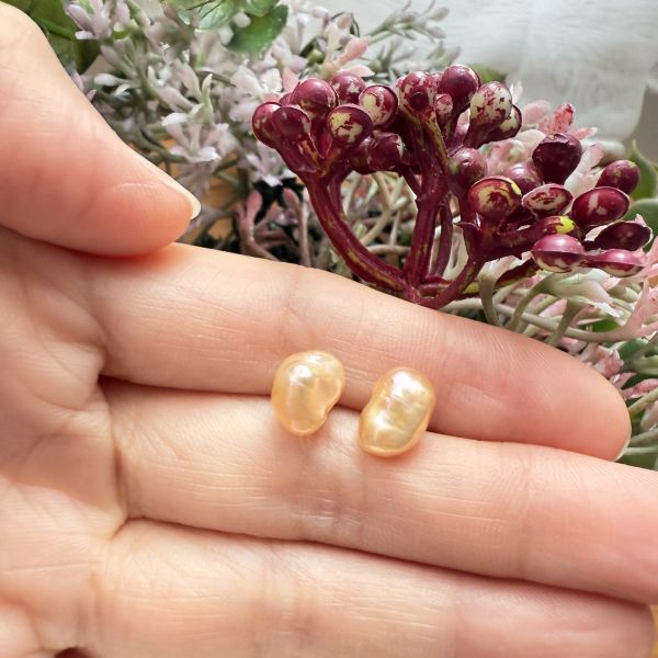 淡水珍珠-特色花瓣耳釘#e0816 