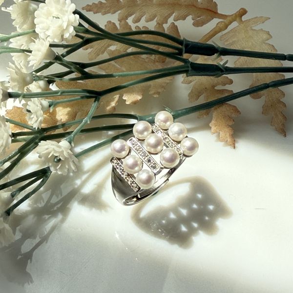 淡水AK珍珠戒指-多珠款#rpe0905 