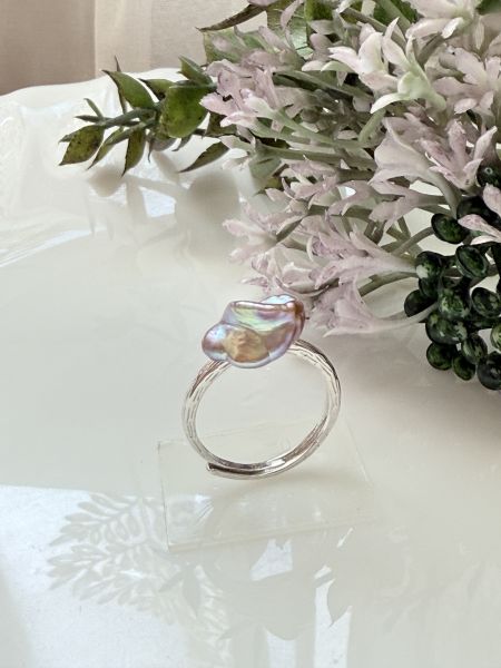 淡水珍珠戒指-稀有金屬色花瓣#PFL8113 