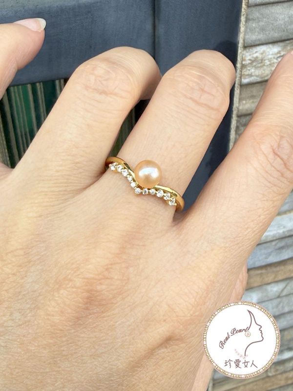 日式輕珠寶設計款戒指#rfp0839 輕珠寶戒指,珍珠戒指,淡水珍珠戒指