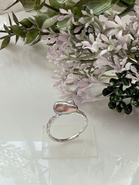 淡水珍珠戒指-金屬牛油果色#rfp0911 