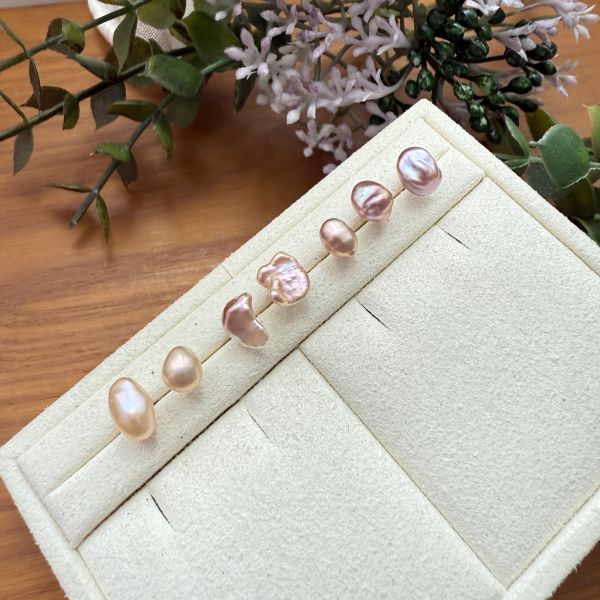 淡水珍珠-單支素耳釘#e0812 