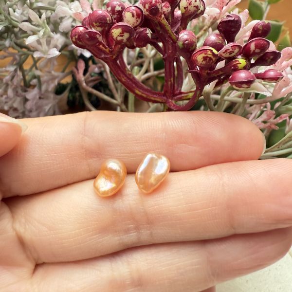 淡水珍珠-特色花瓣耳釘#e0816 