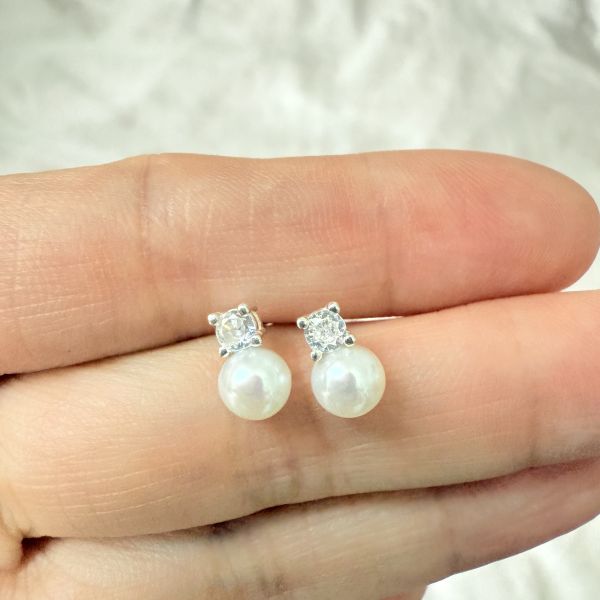 精選AK珍珠耳釘#e0802 