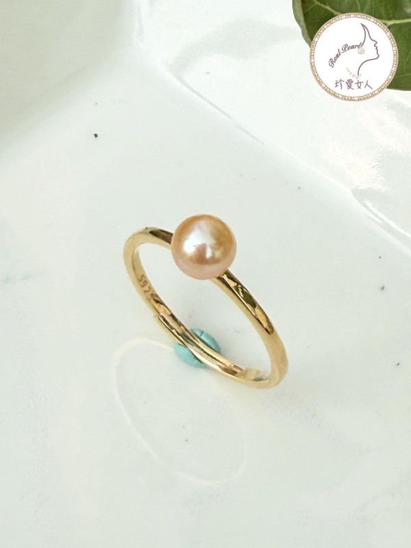 粉色系珍珠戒指#rfp0821 輕珠寶戒指,珍珠戒指,淡水珍珠戒指