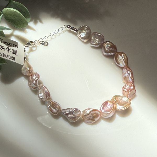 精品粉銀子手鍊02230L 