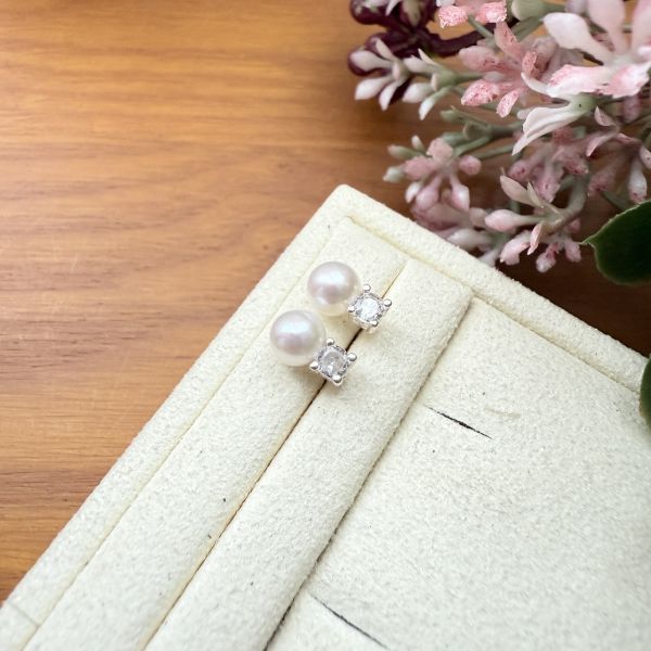 精選AK珍珠耳釘#e0802 