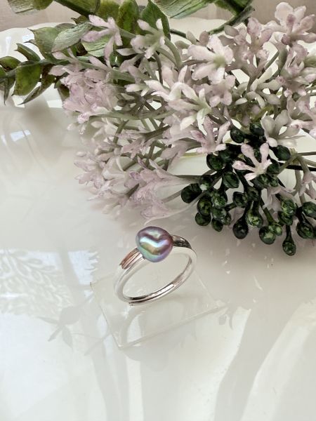淡水珍珠戒指-金屬牛油果色#rfp0503 