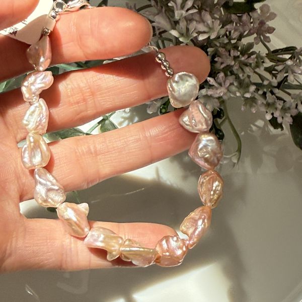 精品粉銀子手鍊02230L 