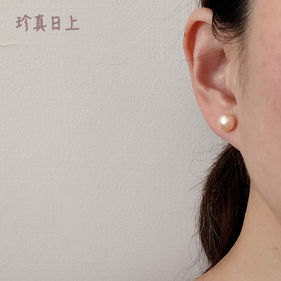 阿爾卑斯桃花紅珍珠耳釘8-8.5mm 珍珠耳釘,pearl Earrings