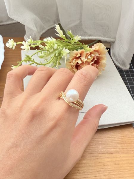 淡水珍珠戒指-華麗蕾絲款#rfp1737 