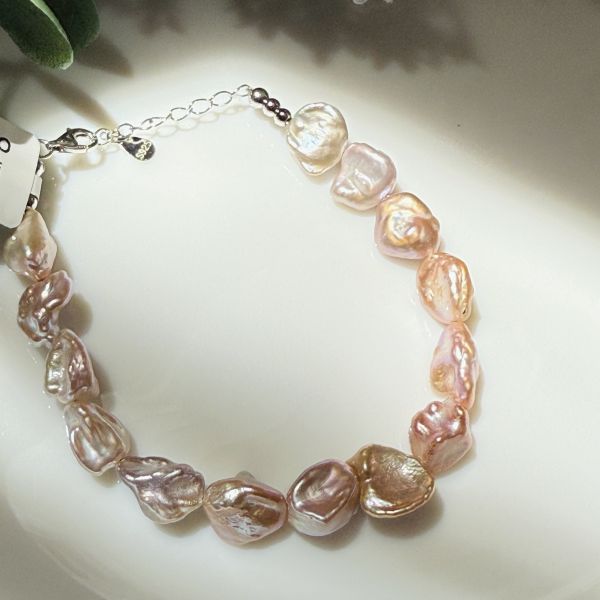 精品粉銀子手鍊02230L 