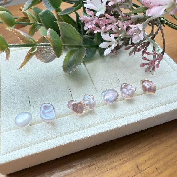 淡水珍珠-單支素耳釘#e0813 