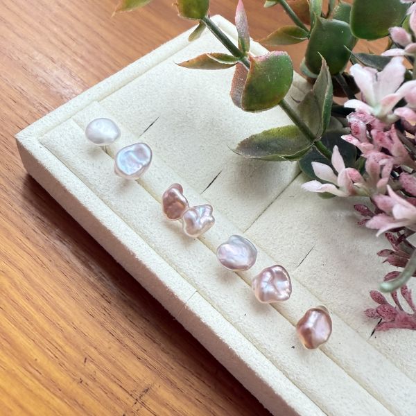 淡水珍珠-單支素耳釘#e0813 