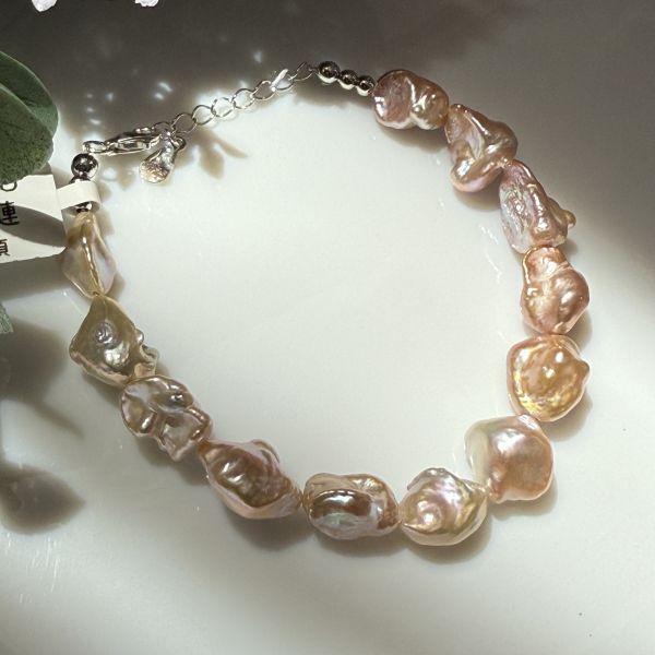 精品粉銀子手鍊02230S 