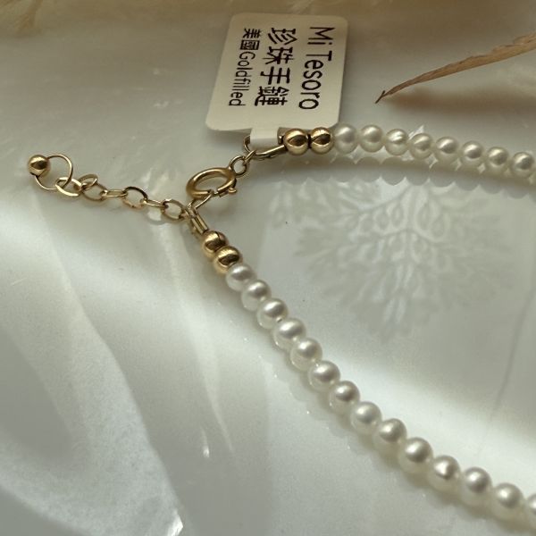 日常小雪珍珠手鍊 淡水珍珠,珍珠手鍊