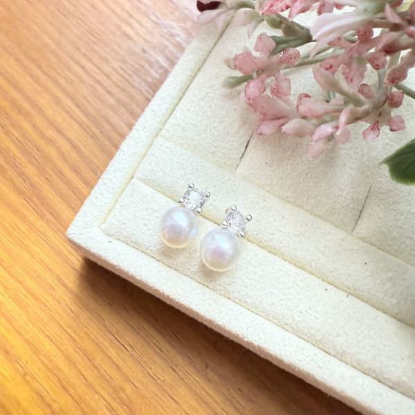 精選AK珍珠耳釘#e0802 