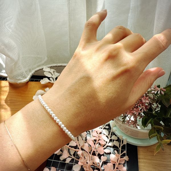 日常小雪珍珠手鍊 淡水珍珠,珍珠手鍊