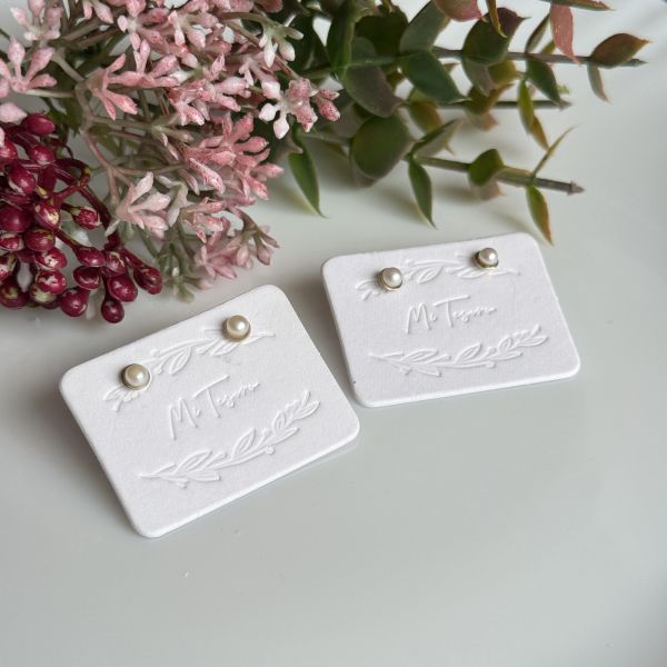 手作白系3mm珍珠耳釘 珍珠耳釘, pearl Earrings