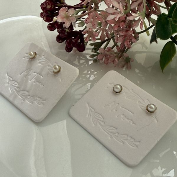 手作白系3mm珍珠耳釘 珍珠耳釘, pearl Earrings