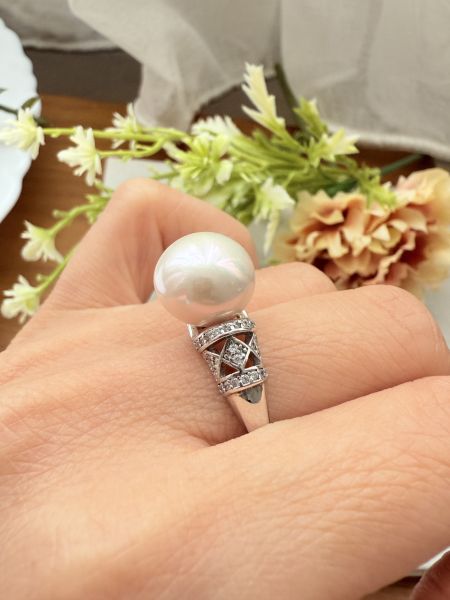 淡水珍珠戒指-古典華麗款#rfp1734 