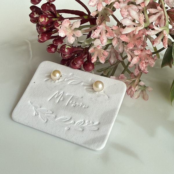 白雪圓珠耳釘 珍珠耳釘,pearl Earrings