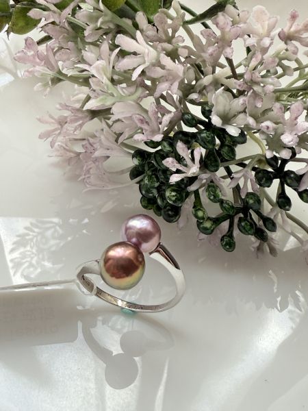 淡水珍珠戒指-雙珠款#rfp0601 