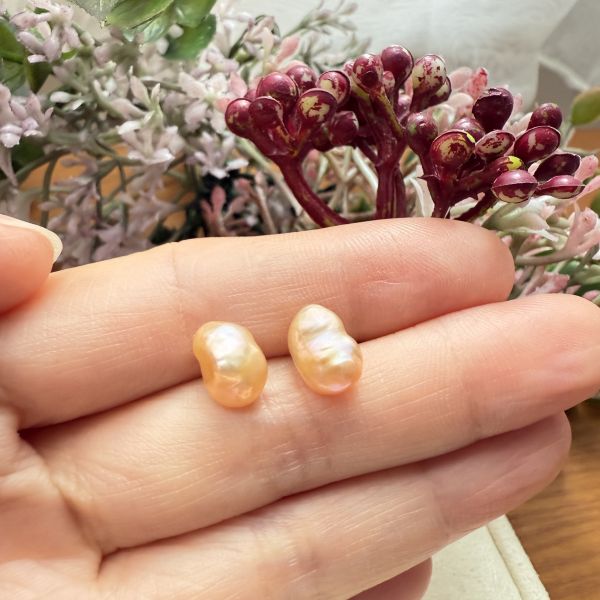 淡水珍珠-特色花瓣耳釘#e0816 