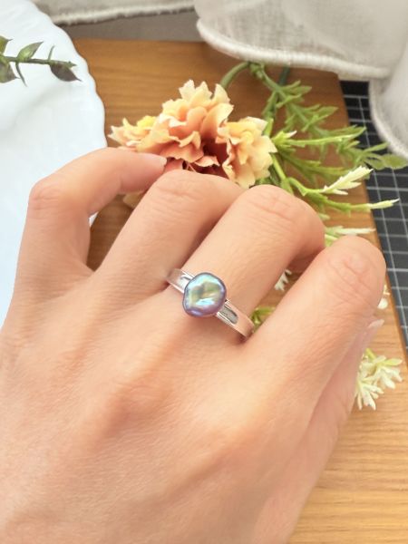 淡水珍珠戒指-金屬牛油果色#rfp0503 