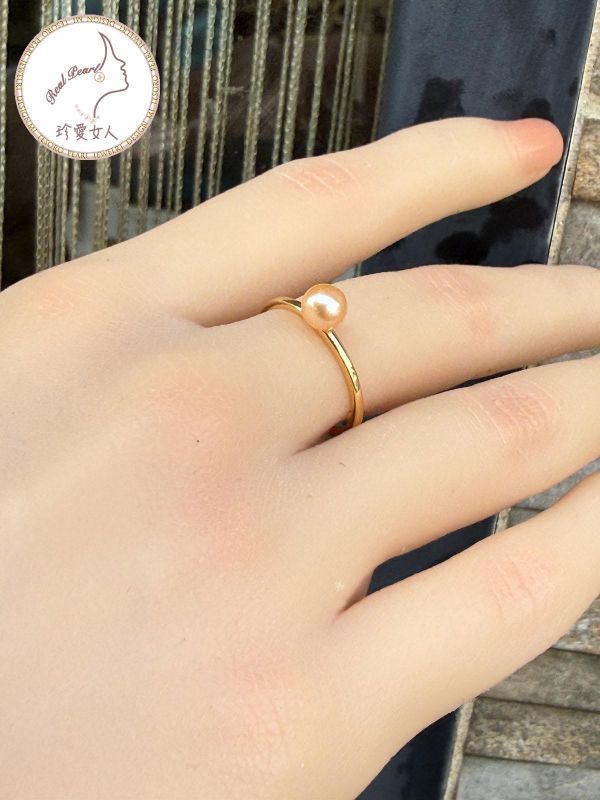 粉色系珍珠戒指#rfp0821 輕珠寶戒指,珍珠戒指,淡水珍珠戒指