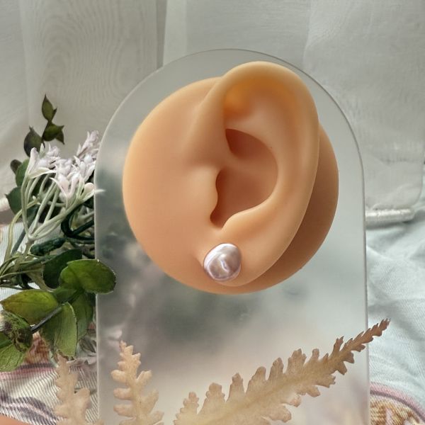 小石頭珍珠單支耳釘efc130 