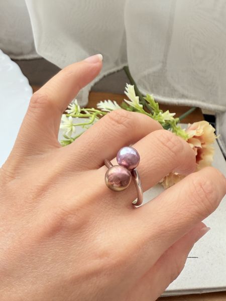 淡水珍珠戒指-雙珠款#rfp0601 