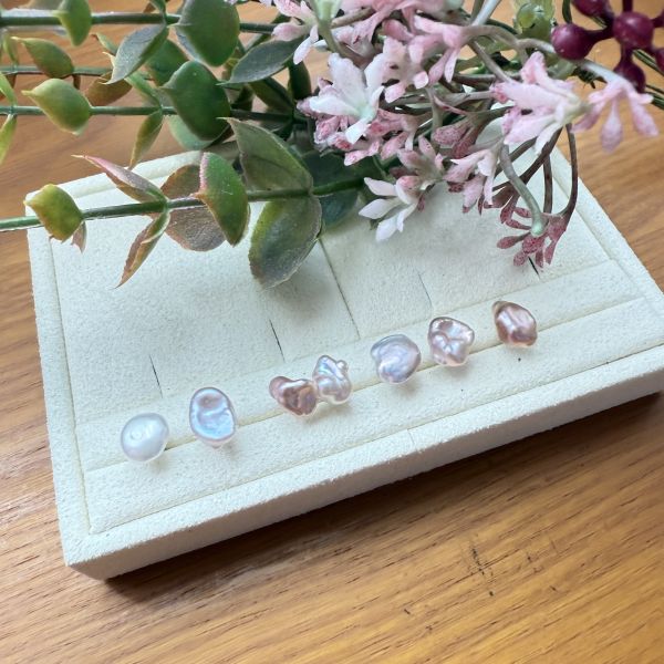 淡水珍珠-單支素耳釘#e0813 