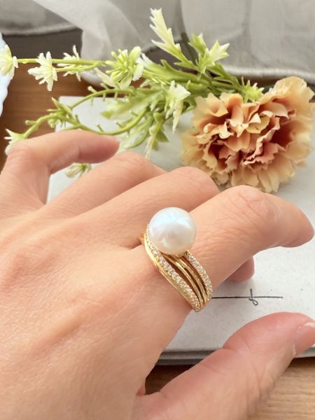 淡水珍珠戒指-華麗蕾絲款#rfp1737 