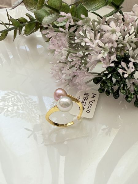 珍珠戒指-雙珠款#rfp0620 