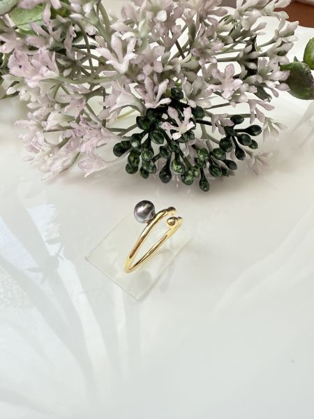 稀少海水Keshi珍珠戒指-簡約款#sfp0505 