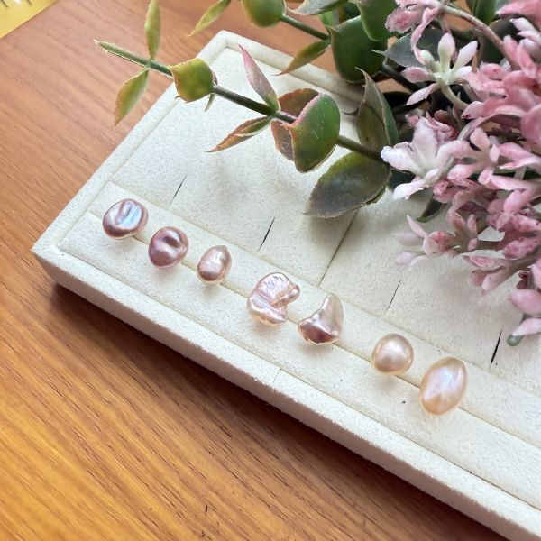 淡水珍珠-單支素耳釘#e0812 