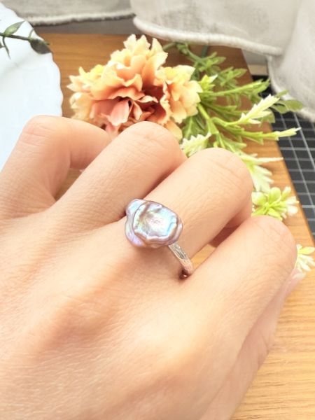 淡水珍珠戒指-稀有金屬色花瓣#PFL8113 