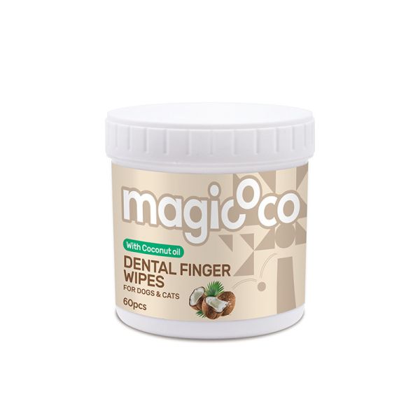 Magicoco魔力椰 [寵物潔牙指套濕巾] 60入 【犬貓適用】 