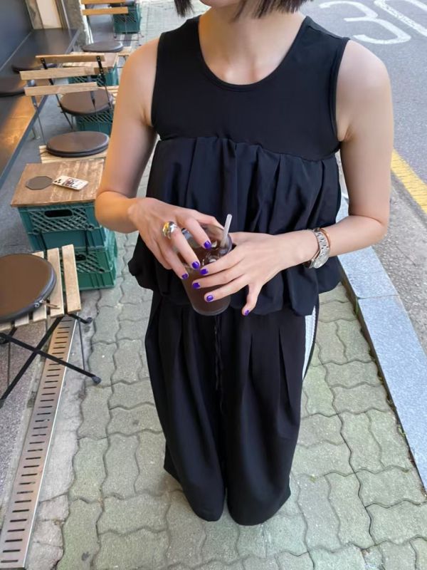 澎澎下擺棉感背心 