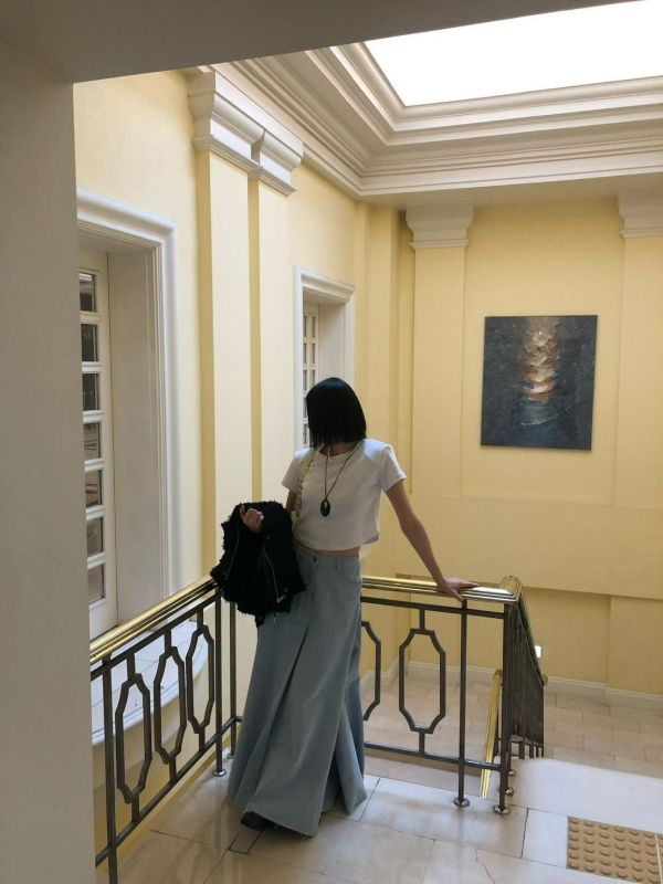 傘感斜紋牛仔布長裙 