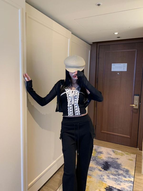 綁帶蕾絲背心+外套 