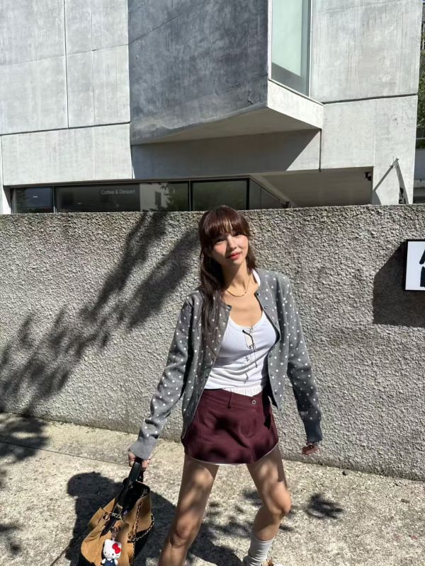 拼色腰頭斜紋布褲裙 