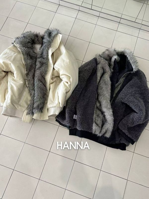 率性毛領毛絨寬鬆外套 