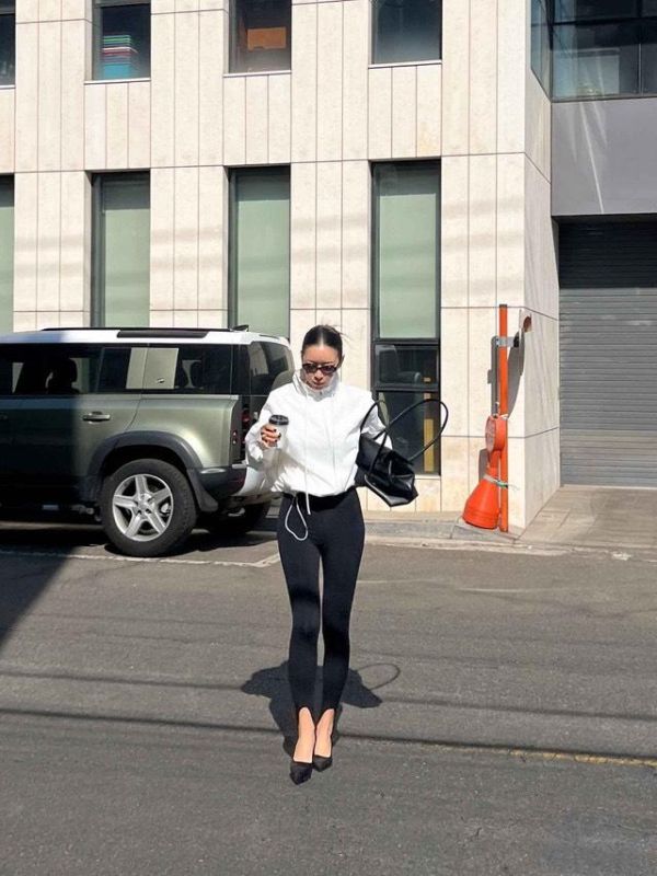 立領抽繩尼龍外套 