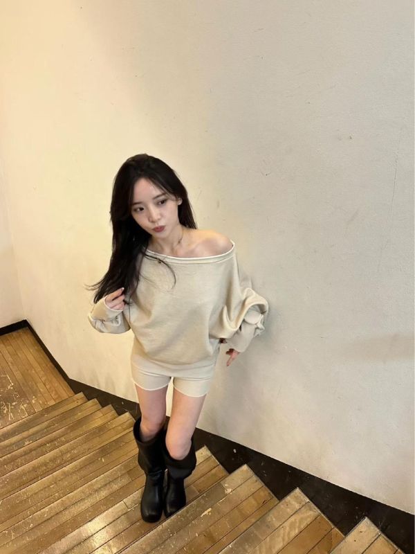 水洗斜肩衣+短褲SET 