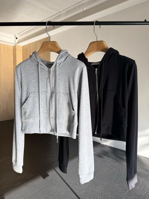 連帽短版棉質小外套/小包臀棉質反摺長裙 