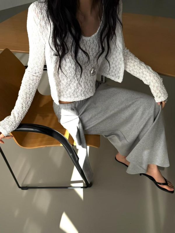 蕾絲薄外套+蕾絲小背心Set 