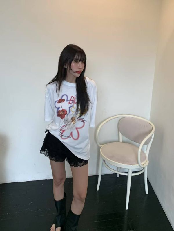超美蕾絲緞帶短褲 